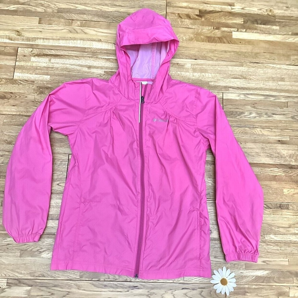 Girls Columbia‎ Hot Pink Rain Jacket Size L 14/16 - Picture 3 of 8